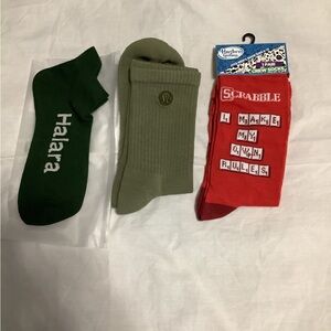Pack of 3 Casual Socks- Halara, Lululemon and Hasbro